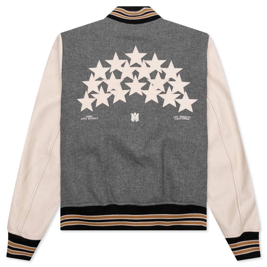 Size XL - Amiri Stars Varsity Jacket Grey - Brand New