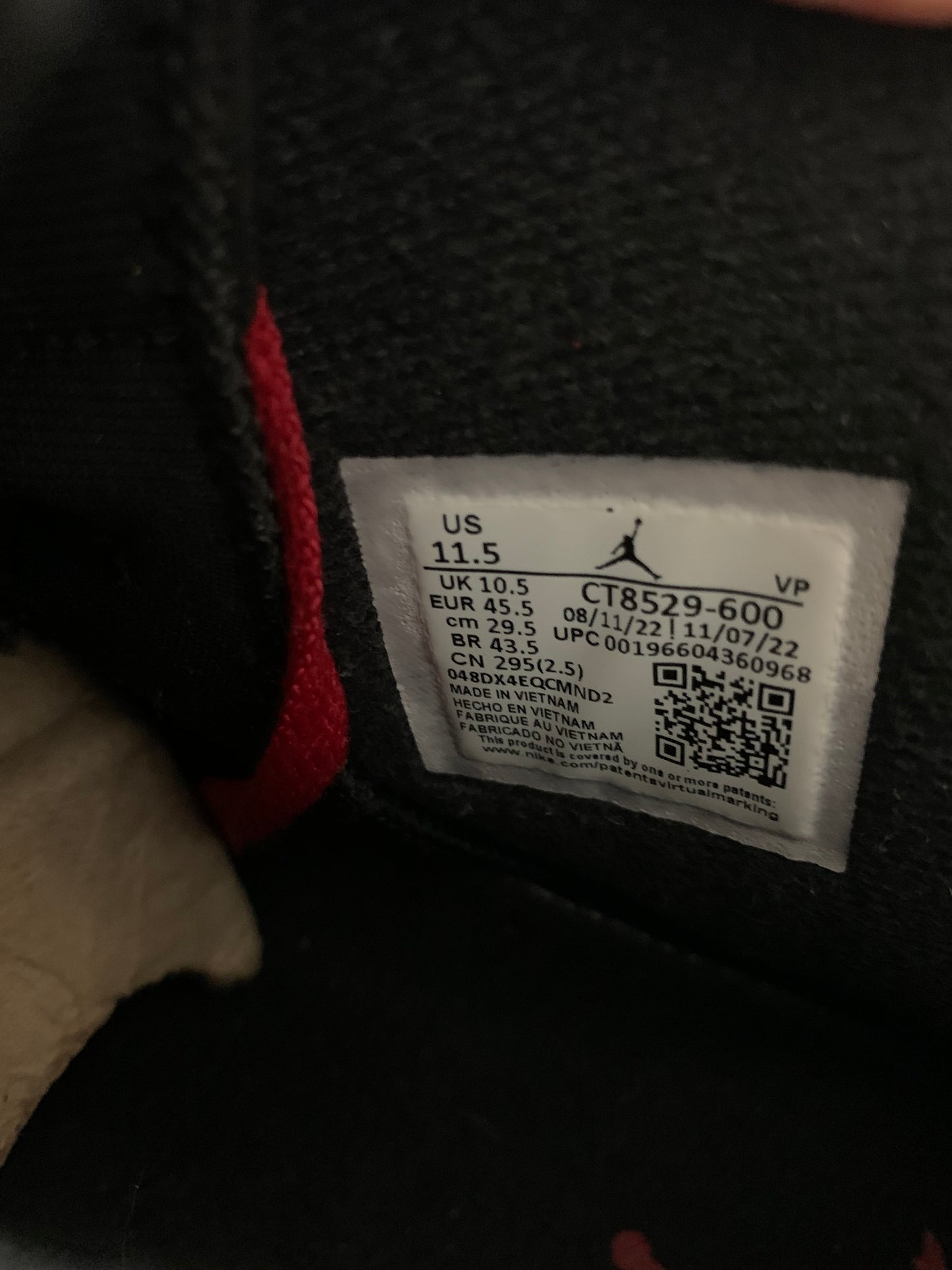 Size 11.5 - Jordan 6 Toro Bravo