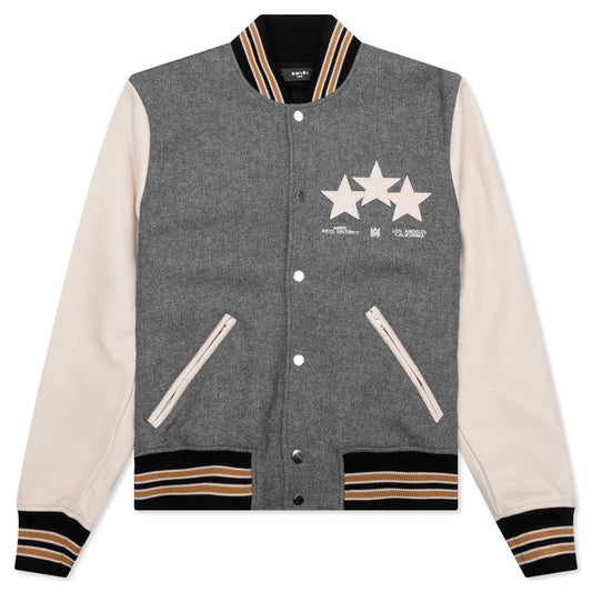 Size XL - Amiri Stars Varsity Jacket Grey - Brand New