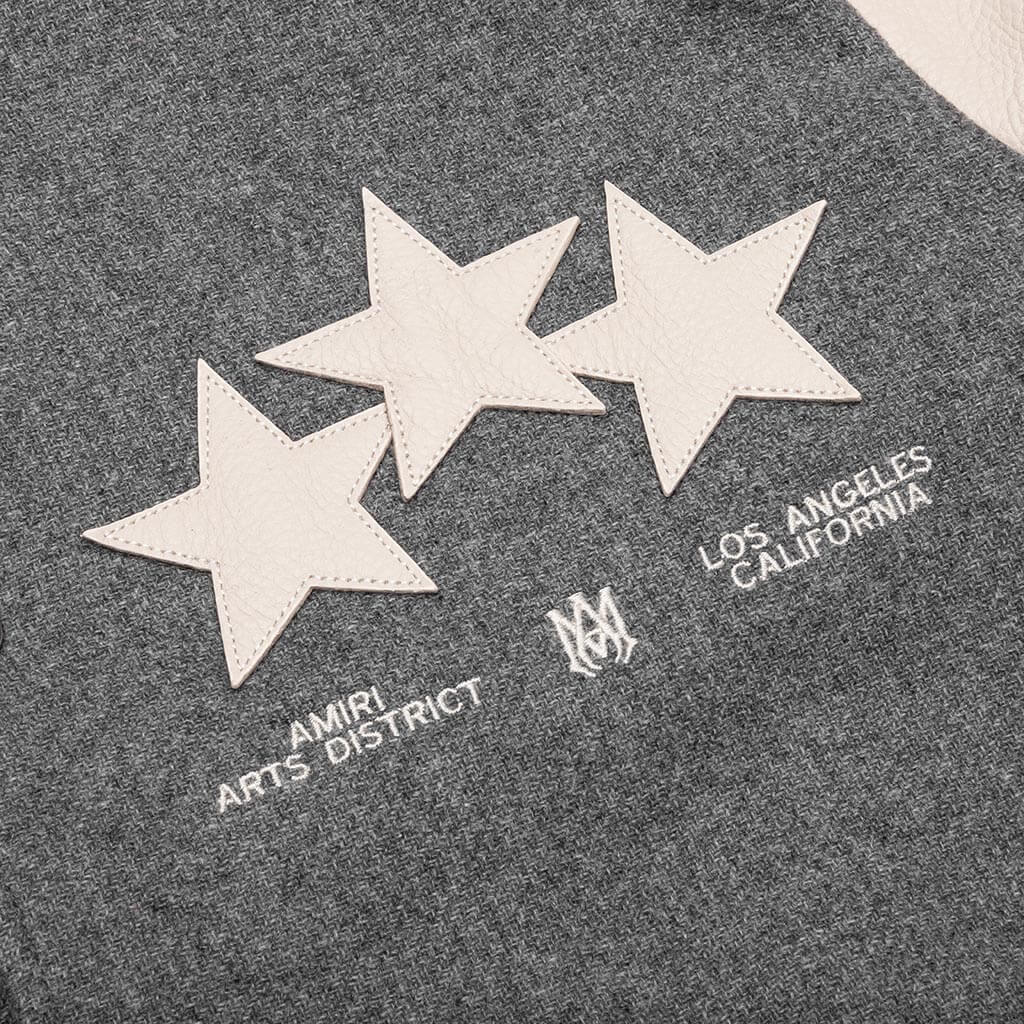 Size XL - Amiri Stars Varsity Jacket Grey - Brand New